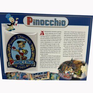 Walt Disneys Pinocchio 1940 Willabee & Ward Collectible Patch With Info Card
